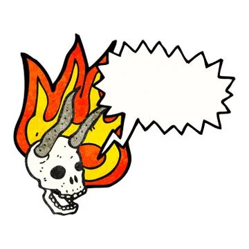 Cartoon devil skull Stock Illustration