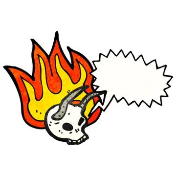 Cartoon devil skull Stock Illustration