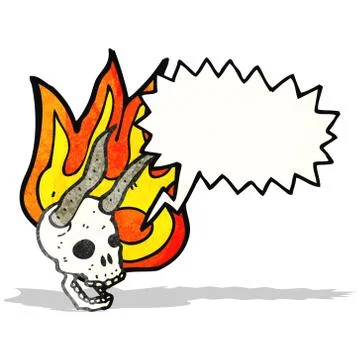 Cartoon devil skull Stock Illustration