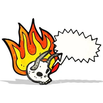 Cartoon devil skull Stock Illustration