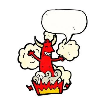 Cartoon devil with speech bubble 스톡 일러스트