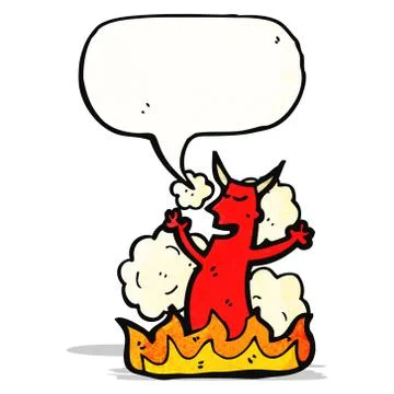 Cartoon devil with speech bubble Illustrazione stock
