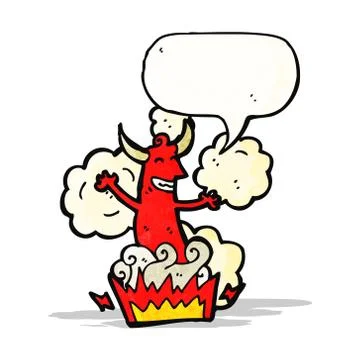 Cartoon devil with speech bubble Stock Illustration