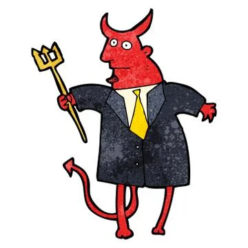 Cartoon devil in suit 스톡 일러스트