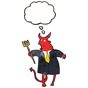 Cartoon devil in suit Stock Illustration