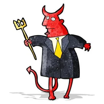 Cartoon devil in suit Stock Illustration