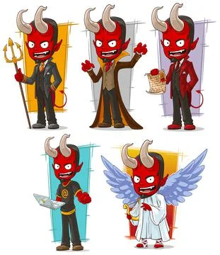 Cartoon devils and evil angel character vector set イラスト素材