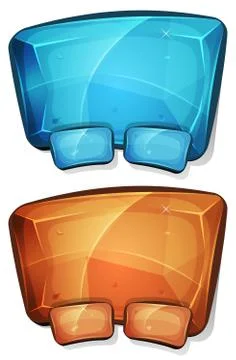 Cartoon diamond panel for ui game Illustrazione stock