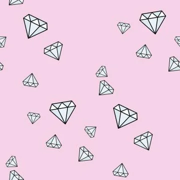 Cartoon diamond vector seamless pattern 스톡 일러스트