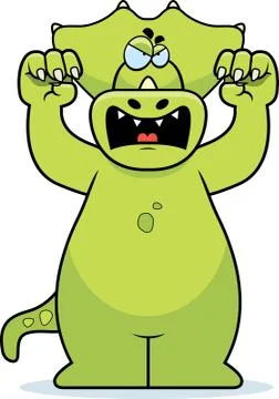 Cartoon dinosaur attacking Stock Illustration