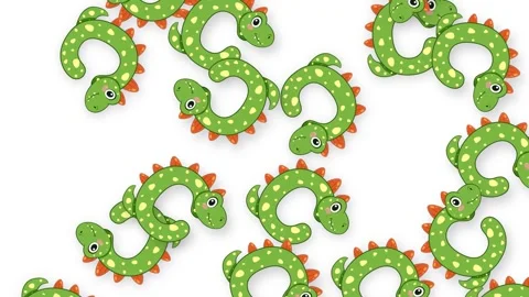 Cartoon Dinosaur Characters Falling Against a Plain White Background 스톡 동영상 342315599
