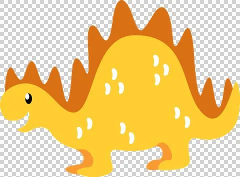 Cartoon dinosaur-like creature is facing left on transparent background, with Illustrazione stock