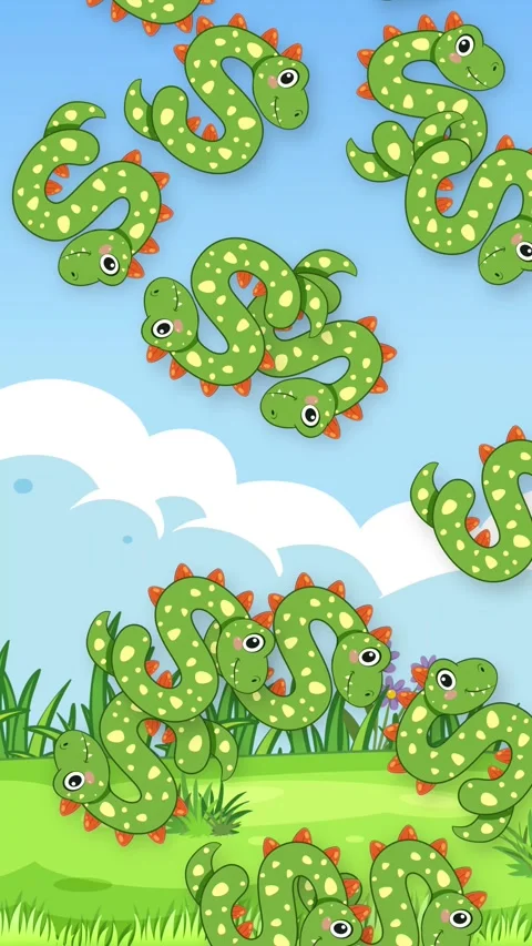 Cartoon Dinosaurs Falling from Sky in Vertical Animation Stock Footage 343699218