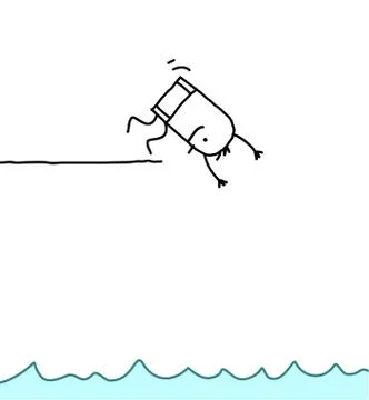 Cartoon diving man Stock Illustration