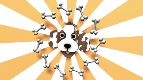 Cartoon Dog Background - Animals 02 (HD) Stock Footage