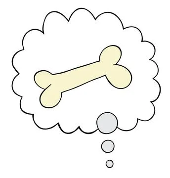 Cartoon dog dreaming of bone, vector illustration Stock Illustration