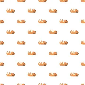 Cartoon dog puppy pattern repeating on white background Stock Illustration