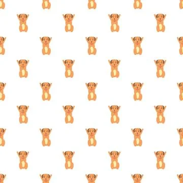 Cartoon dog seamless pattern background with raised paws Stock Illustration