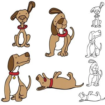 Cartoon dog set Stock Illustration