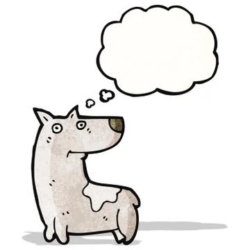 Cartoon dog with thought bubble Illustrazione stock