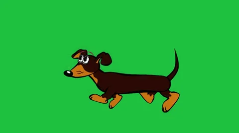Cartoon Dog Walking:  Looping + Matte Video stock 36559193