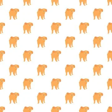 Cartoon dogs repeating pattern on white background Stock Illustration