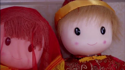 Cartoon doll posing indoors Stock Footage 253771136