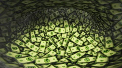 Cartoon Dollar Banknotes Animation, Background, Loop Vidéo 329920737