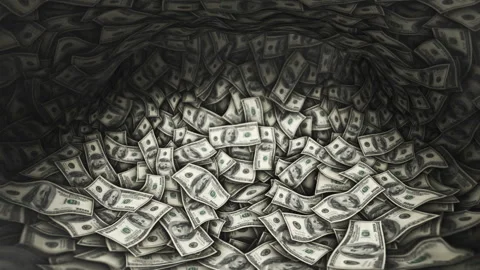 Cartoon Dollar Banknotes Animation, Background, Loop 動画素材 330971437