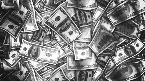 Cartoon Dollar Banknotes Animation, Background, Loop Vídeos de archivo 331386134
