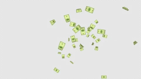 Cartoon Dollar Banknotes Explosion Transition Animation on Alpha Channel, Loop 库存影片 297896354