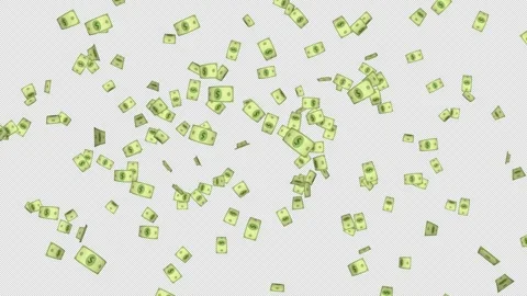 Cartoon Dollar Banknotes Explosion Transition Animation on Alpha Channel, Loop 库存影片 297992377