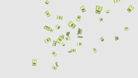 Cartoon Dollar Banknotes Explosion Transition Animation on Alpha Channel, Loop 库存影片 299337237