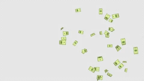 Cartoon Dollar Banknotes Explosion Transition Animation on Alpha Channel, Loop 库存影片 299339612