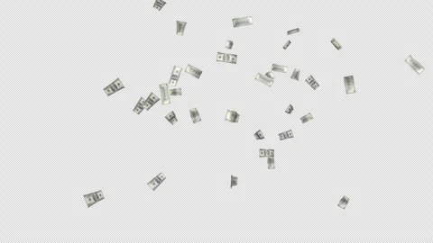 Cartoon Dollar Banknotes Explosion Transition Animation on Alpha Channel, Loop 库存影片 300938384