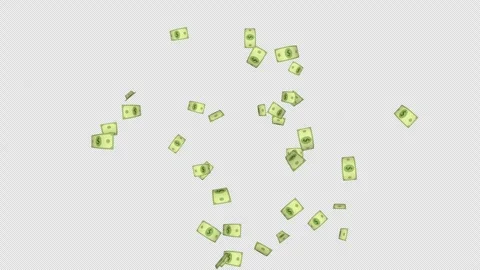 Cartoon Dollar Banknotes Explosion Transition Animation on Alpha Channel, Loop 库存影片 300938756