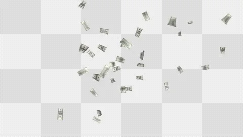 Cartoon Dollar Banknotes Explosion Transition Animation on Alpha Channel, Loop 库存影片 303458429