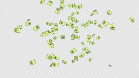 Cartoon Dollar Banknotes Explosion Transition Animation on Alpha Channel, Loop 库存影片 303459912