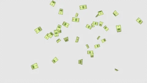 Cartoon Dollar Banknotes Explosion Transition Animation on Alpha Channel, Loop Stockbeeldmateriaal 304906510