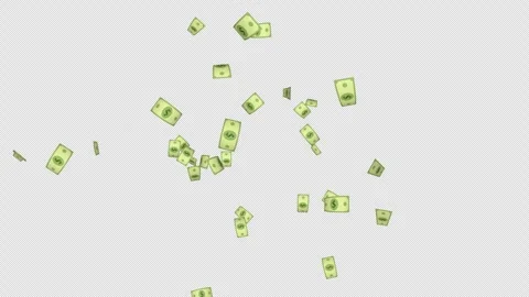 Cartoon Dollar Banknotes Explosion Transition Animation on Alpha Channel, Loop 库存影片 306438695