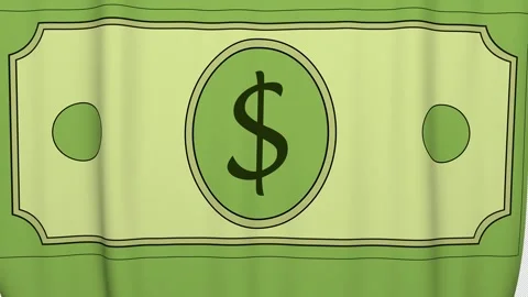 Cartoon Dollars Curtain Transition Animation, on Alpha Channel, Loop 库存影片 299337953