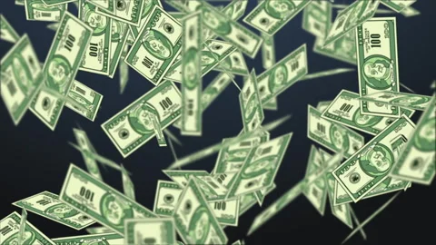 Cartoon Dollars Falling Stock Footage 281451830