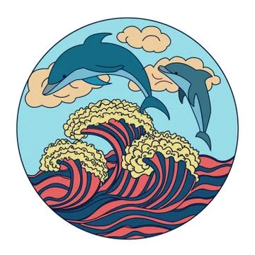 Cartoon dolphin icon Stock Illustration