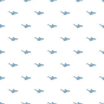 Cartoon dolphin swimming seamless pattern repeating background イラスト素材
