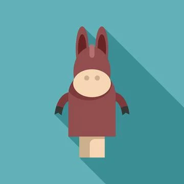 Cartoon donkey finger puppet posing for entertainment Stock Illustration
