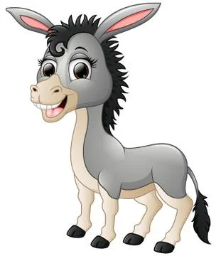 Cartoon donkey smiling Stock Illustration