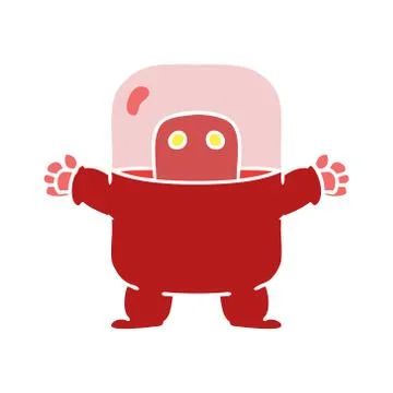 Cartoon doodle of an alien in a suit Stock Illustration
