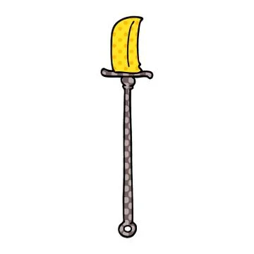 Cartoon doodle bronze halberd Stock Illustration