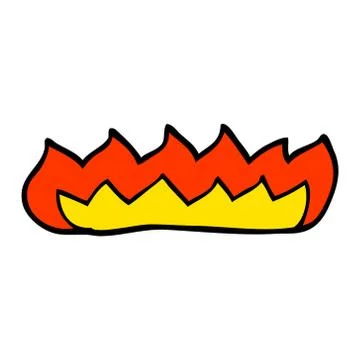 Cartoon doodle burning flames Stock Illustration