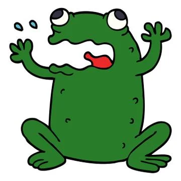 Cartoon doodle burping toad Stock Illustration